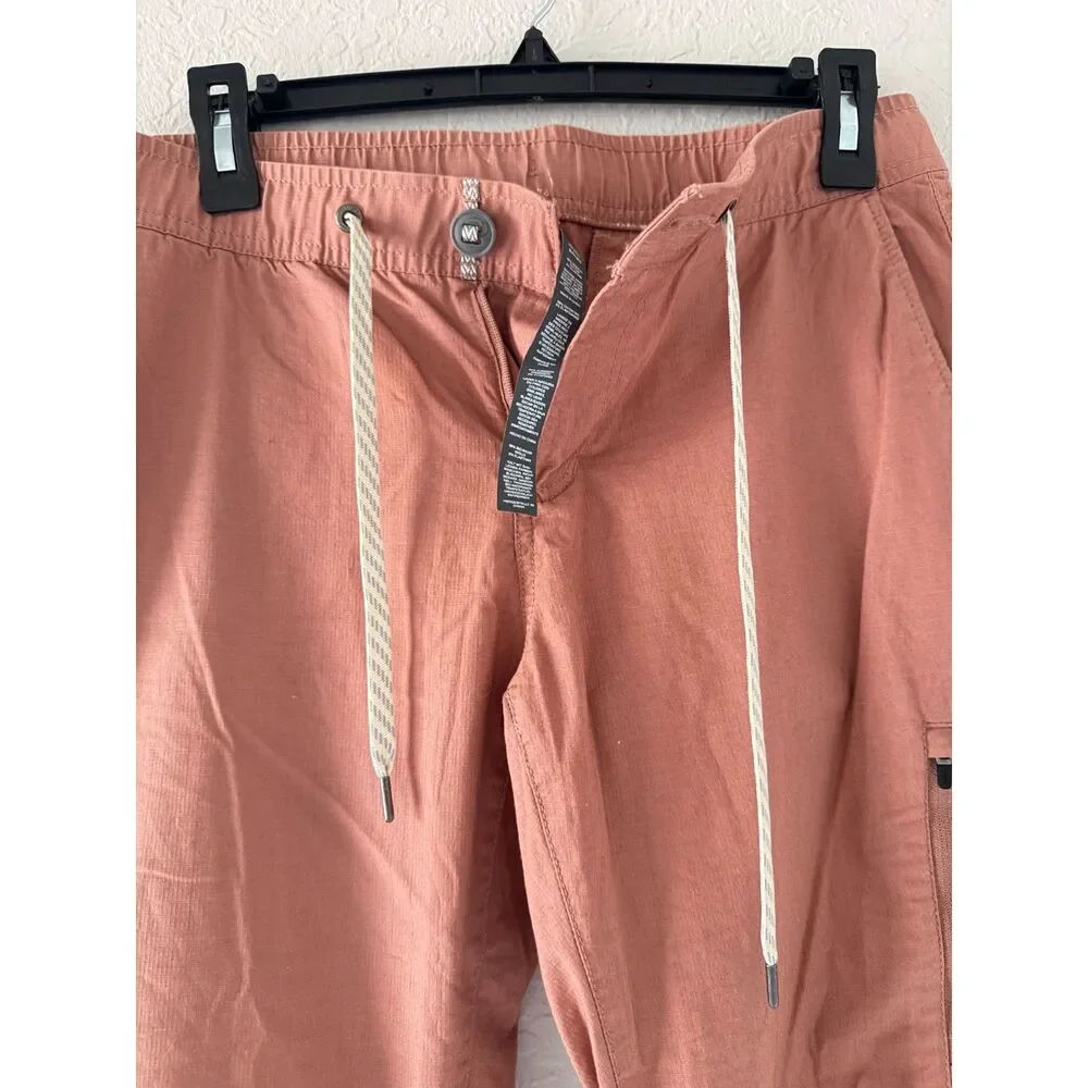 Vuori Ripstop Pants Women's Small Terracotta Pink Jogger Zip Pocket